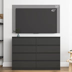 VERYKE Black 8 Drawer Dresser for Bedroom,Chest of Drawers with No-Handle Design for Closet,Modern Wood Dresser Bedroom Storage Furniture - Image 2