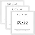puthiac 20x20 Solid Oak Wood Picture Frames, White, 3 Pack by PUTHIAC