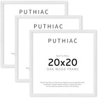 puthiac 20x20 Solid Oak Wood Picture Frames, White, 3 Pack by PUTHIAC