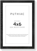 puthiac 4x6 Solid Oak Wood Picture Frame, Black, 1 Pack by PUTHIAC