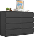 VERYKE Black 8 Drawer Dresser for Bedroom,Chest of Drawers with No-Handle Design for Closet,Modern Wood Dresser Bedroom Storage Furniture by VERYKE