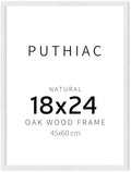 puthiac 18x24 Solid Oak Wood Picture Frame, White, 1 Pack by PUTHIAC