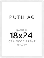 puthiac 18x24 Solid Oak Wood Picture Frame, White, 1 Pack by PUTHIAC