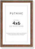 puthiac 4x6 Solid Oak Wood Picture Frame, Walnut, 1 Pack by PUTHIAC