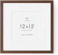 12x12 Wood Frame, Solid Oak 12x12 Picture Frames with Mat to 8x8 by TumblerHome