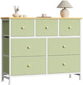 Sweetcrispy 7 Drawer Dresser for Bedroom Storage with Fabric Bins, Green by Sweetcrispy