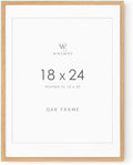 18x24 Poster Frame, Solid Oak Wood 18x24 Frames Matted to 16x20 by TumblerHome