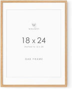 18x24 Poster Frame, Solid Oak Wood 18x24 Frames Matted to 16x20 by TumblerHome