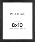 puthiac 8x10 Solid Oak Wood Picture Frame, Black, 1 Pack by PUTHIAC