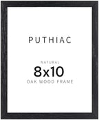 puthiac 8x10 Solid Oak Wood Picture Frame, Black, 1 Pack by PUTHIAC