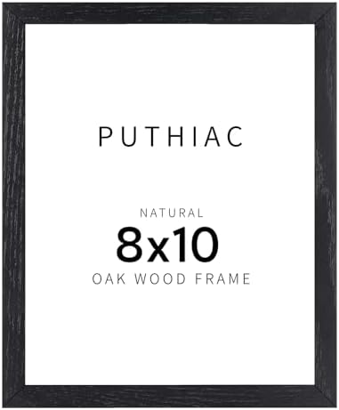 puthiac 8x10 Solid Oak Wood Picture Frame, Black, 1 Pack by PUTHIAC