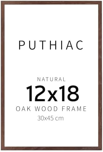 puthiac 12x18 Solid Oak Wood Picture Frame, Walnut, 1 Pack by PUTHIAC