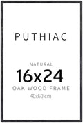 puthiac 16x24 Solid Oak Wood Picture Frame, Black, 1 Pack by PUTHIAC