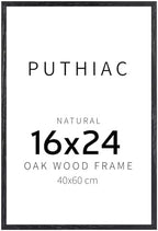 puthiac 16x24 Solid Oak Wood Picture Frame, Black, 1 Pack by PUTHIAC