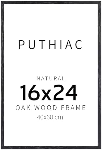 puthiac 16x24 Solid Oak Wood Picture Frame, Black, 1 Pack by PUTHIAC