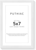 puthiac 5x7 Solid Oak Wood Picture Frame, White, 1 Pack by PUTHIAC