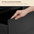TEENFON 55" Dresser for Bedroom with 6 Drawers, Black Dresser with Metal Slide, Bedroom Dressers, Wood Dressers & Chests of Drawers for Bedroom, Hallway, Black - Image 5