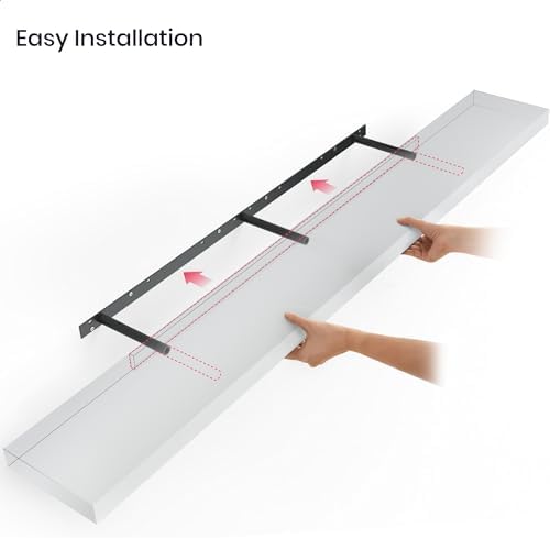 Ballucci Floating Shelves for Wall, 60" Wood Wall Shelf Set of 2, with Invisible Brackets for Bathroom, Living Room, Bedroom, Kitchen, Nursery, 8" Deep, White - Image 5