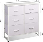 WLIVE Dresser for Bedroom with 6 Drawers, White - Image 3