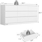 Spaco White 9 Drawer Dresser for Bedroom,Modern Long Dresser with Deep Drawer,Large Storage Chest of Drawer,Wood Bedroom Storage Organizer Furniture Drawers for Living Room - Image 3