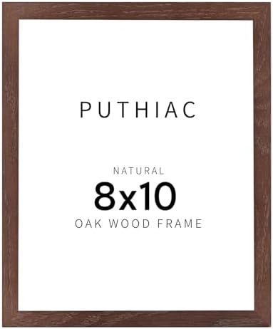 puthiac Walnut Wood Picture Frame, 8x10 inches, 1 Pack, Natural Solid Wooden Frame for Wall Art Photo and Prints by PUTHIAC