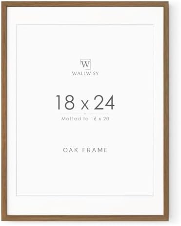 18x24 Poster Frame, Solid Oak 18 x 24 Poster Frames Matted to 16x20 by TumblerHome