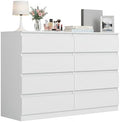 White 8 Drawer Dresser for Bedroom,Modern Large Dresser with Deep Drawer,Wide Storage Chest of Drawer for Closet, Bedroom Storage Furniture Drawers for Living Room by CIPACHOHOMEFURNITURE