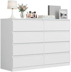 White 8 Drawer Dresser for Bedroom,Modern Large Dresser with Deep Drawer,Wide Storage Chest of Drawer for Closet, Bedroom Storage Furniture Drawers for Living Room by CIPACHOHOMEFURNITURE