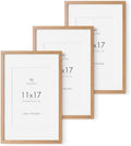 11x17 Picture Frame, Solid Oak Wood 11x17 Poster Frame with Mat to 8x12 by TumblerHome