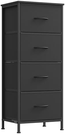 SONGMICS Dresser for Bedroom, Tall Dresser with 4 Fabric Drawers by SONGMICSbySONGMICSHOME