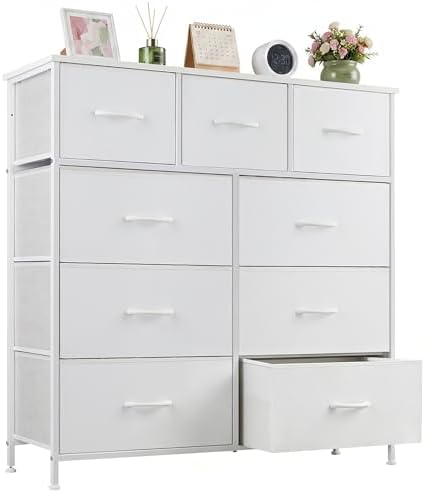 9-Drawer Dresser for Bedroom, Anti-Tip Tall Storage Organizer by SageNest