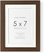 5x7 Picture Frame, Solid Oak Wood 5 x 7 Photo Frame with Mat to 4x6 by TumblerHome