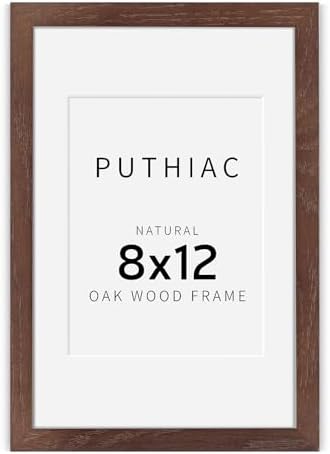 puthiac 8x12 Solid Oak Wood Picture Frame, Walnut, 1 Pack by PUTHIAC