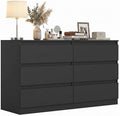 Black 6 Drawer Dresser for Bedroom, Modern Deep Drawer Dresser,Wide Chest of Drawers for Bedroom,Wood Storage Organizer Furniture,TV Dresser for Living Room by CIPACHOHOMEFURNITURE