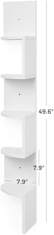 VASAGLE Corner Shelf Wall Mount, 5-Tier Floating Corner Bookshelf - Image 3