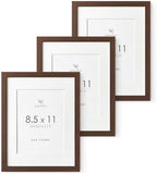8.5x11 Picture Frame, Solid Oak Wood 8.5by11 Frame with Mat to 6x8 by TumblerHome