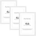 puthiac 4x6 Solid Oak Wood Picture Frames, White, 3 Pack by PUTHIAC
