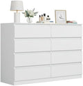 Spaco White 8 Drawer Dresser for Bedroom,Modern Deep Drawer Dresser,Wide Storage Chest of Drawer for Closet,Wood Storage Organizer Furniture for Living Room by SpacoHomeFuniture