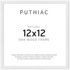 puthiac 12x12 Solid Oak Wood Picture Frame, White, 1 Pack by PUTHIAC