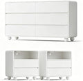 Lulive Dressers and Nightstands Set 3-Piece, White by Lulive