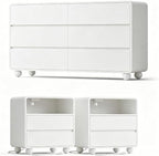Lulive Dressers and Nightstands Set 3-Piece, White by Lulive