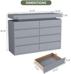 Gyfimoie 8 Drawer Dresser with Power Outlet, Modern Dresser with LED Light - Image 2