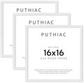 puthiac 16x16 Solid Oak Wood Picture Frames, White, 3 Pack by PUTHIAC
