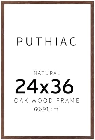 puthiac 24x36 Solid Oak Wood Picture Frame, Walnut, 1 Pack by PUTHIAC