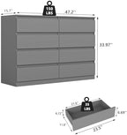 Grey Dresser for Bedroom,Modern Large 8 Drawer Dresser with Deep Drawer,Wide Storage Chest of Drawer,Wood Bedroom Storage Organizer Furniture,TV Stand for Living Room - Image 3