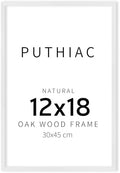 puthiac 12x18 Solid Oak Wood Picture Frame, White, 1 Pack by PUTHIAC