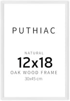 puthiac 12x18 Solid Oak Wood Picture Frame, White, 1 Pack by PUTHIAC