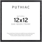 puthiac 12x12 Solid Oak Wood Picture Frame, Black, 1 Pack by PUTHIAC