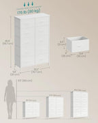 SONGMICS Dresser for Bedroom, Tall Dresser with 10 Fabric Drawers - Image 2