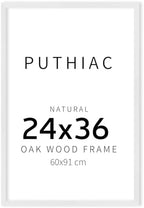 puthiac 24x36 Solid Oak Wood Picture Frame, White, 1 Pack by PUTHIAC